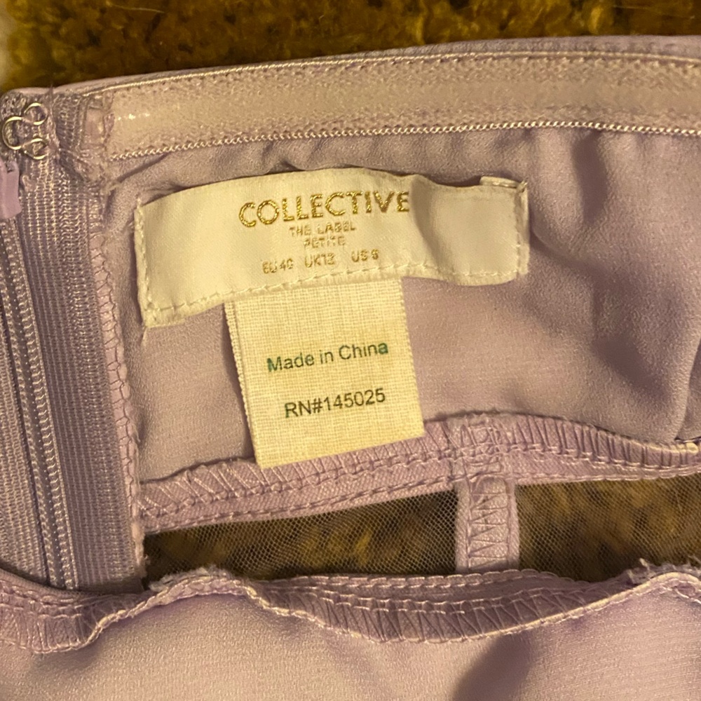 Collective the label petite corset tiered mini skirt dress strapless lilac 8 - Picture 3 of 5